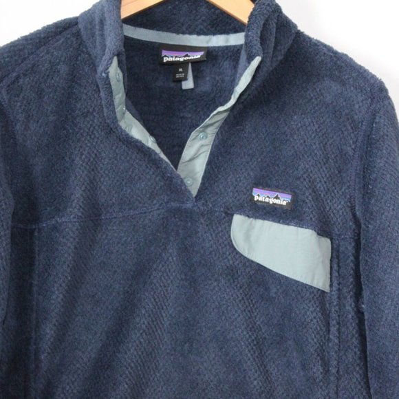 Patagonia Re-Tool Snap-T Pullover Fleece Jacket Navy Blue Company Logo XL H12627 - Picture 3 of 12